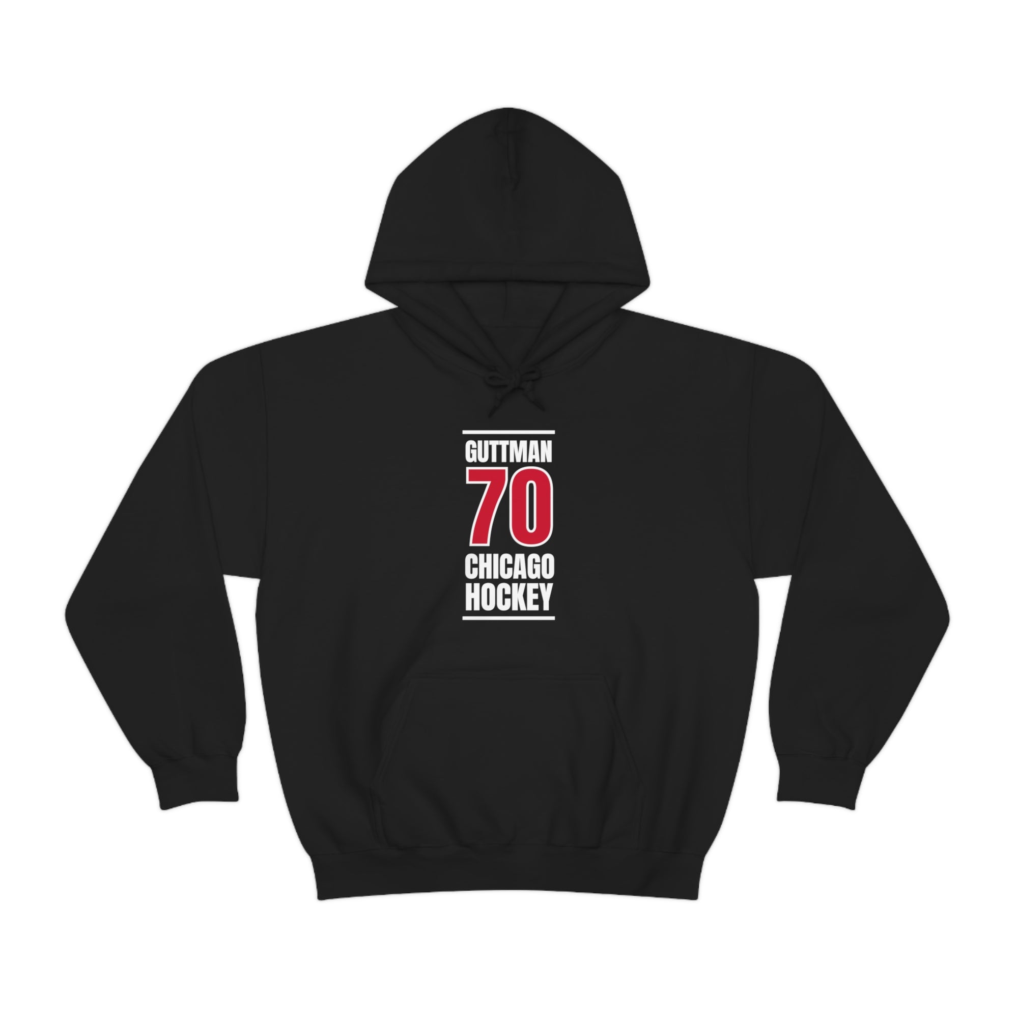 Guttman 70 Chicago Hockey Red Vertical Design Unisex Hooded Sweatshirt
