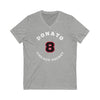 Donato 8 Chicago Hockey Number Arch Design Unisex V-Neck Tee