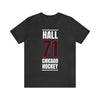 Hall 71 Chicago Hockey Black Vertical Design Unisex T-Shirt