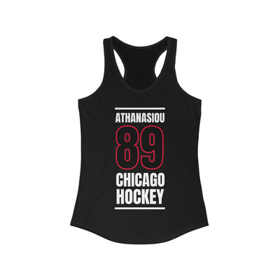 Athanasiou 89 Chicago Hockey Black Vertical Design Women's Ideal Racerback Tank Top