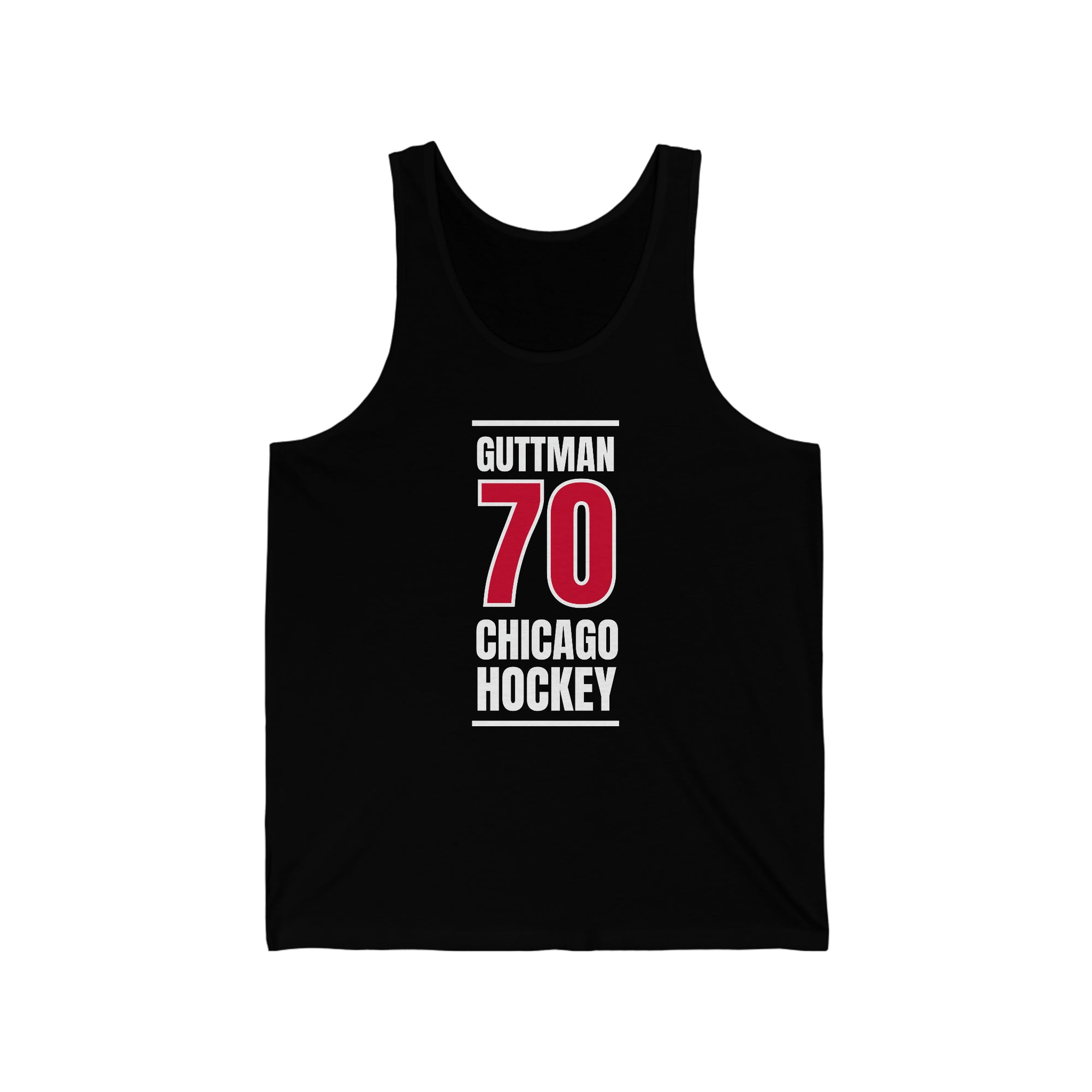 Guttman 70 Chicago Hockey Red Vertical Design Unisex Jersey Tank Top