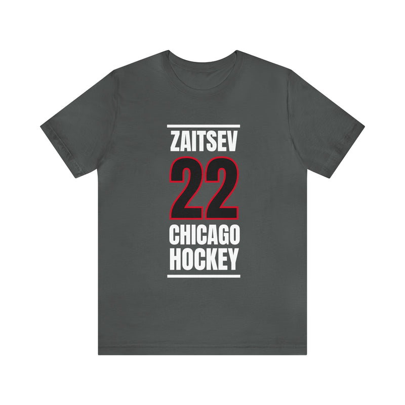 Zaitsev 22 Chicago Hockey Black Vertical Design Unisex T-Shirt