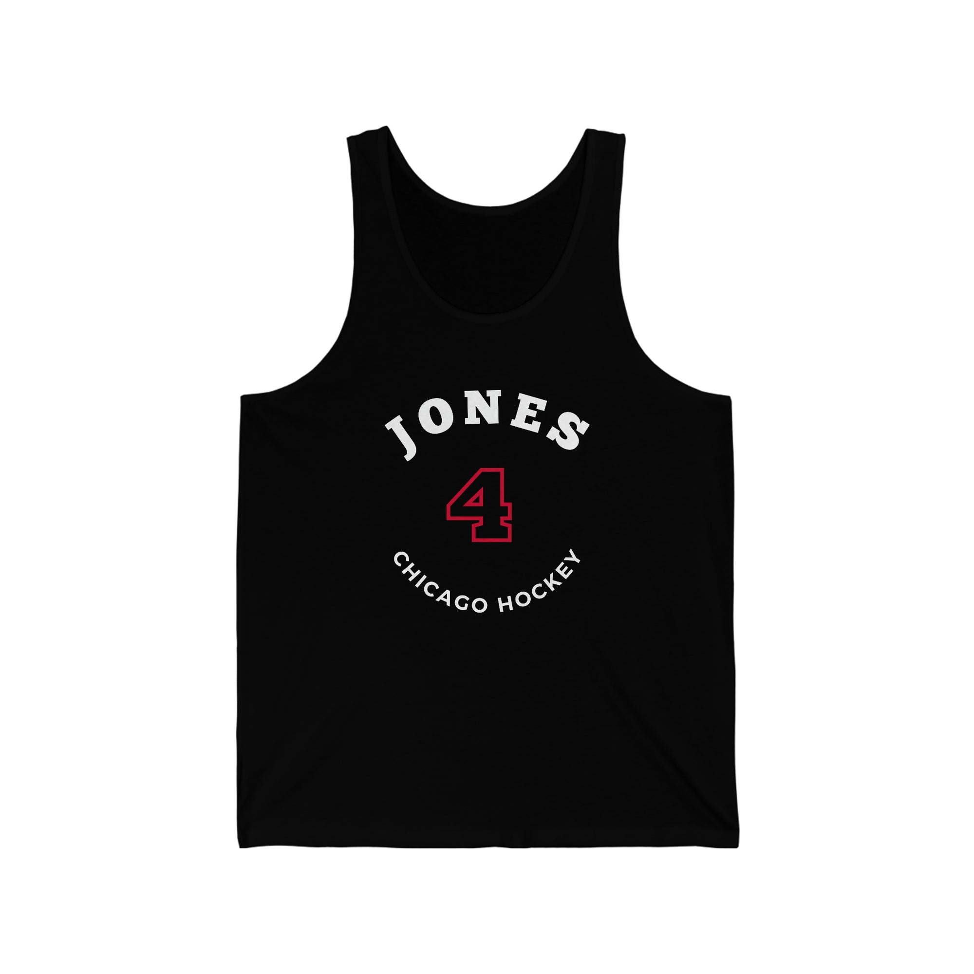 Jones 4 Chicago Hockey Number Arch Design Unisex Jersey Tank Top