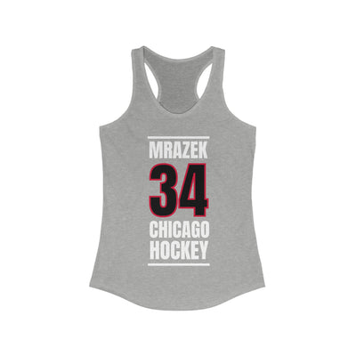 Mrazek 34 Chicago Hockey Black Vertical Design Women's Ideal Racerback Tank Top
