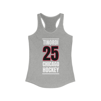 Tinordi 25 Chicago Hockey Black Vertical Design Women's Ideal Racerback Tank Top