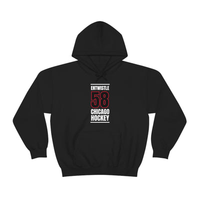 Entwistle 58 Chicago Hockey Black Vertical Design Unisex Hooded Sweatshirt