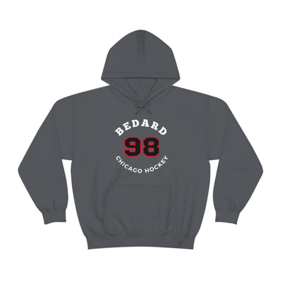 Bedard 98 Chicago Hockey Number Arch Design Unisex Hooded Sweatshirt