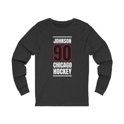 Johnson 90 Chicago Hockey Black Vertical Design Unisex Jersey Long Sleeve Shirt