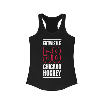 Entwistle 58 Chicago Hockey Black Vertical Design Women's Ideal Racerback Tank Top