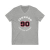 Johnson 90 Chicago Hockey Number Arch Design Unisex V-Neck Tee