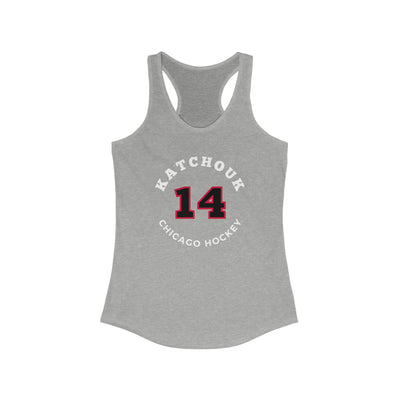 Katchouk 14 Chicago Hockey Number Arch Design Women's Ideal Racerback Tank Top
