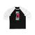 Hall 71 Chicago Hockey Red Vertical Design Unisex Tri-Blend 3/4 Sleeve Raglan Baseball Shirt