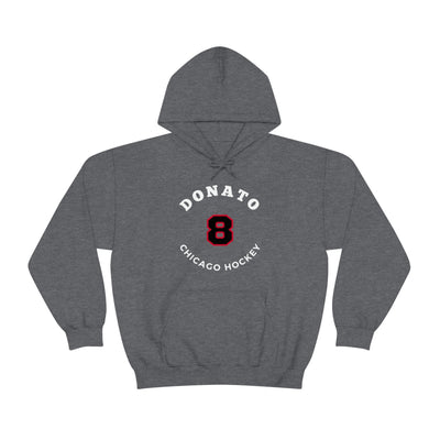 Donato 8 Chicago Hockey Number Arch Design Unisex Hooded Sweatshirt