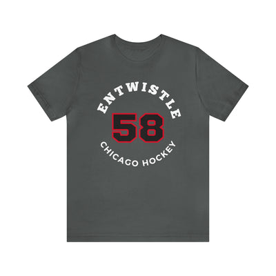 Entwistle 58 Chicago Hockey Number Arch Design Unisex T-Shirt