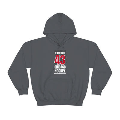 Blackwell 43 Chicago Hockey Red Vertical Design Unisex Hooded Sweatshirt