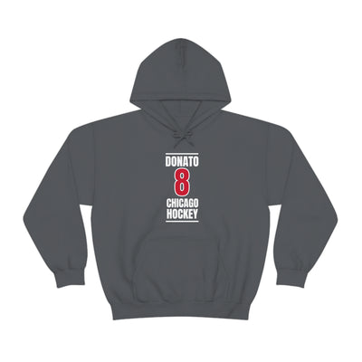 Donato 8 Chicago Hockey Red Vertical Design Unisex Hooded Sweatshirt