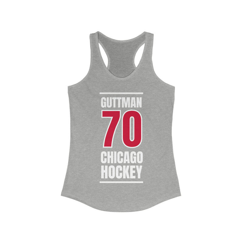 Guttman 70 Chicago Hockey Red Vertical Design Women's Ideal Racerback Tank Top