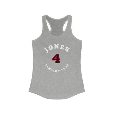Jones 4 Chicago Hockey Number Arch Design Women's Ideal Racerback Tank Top