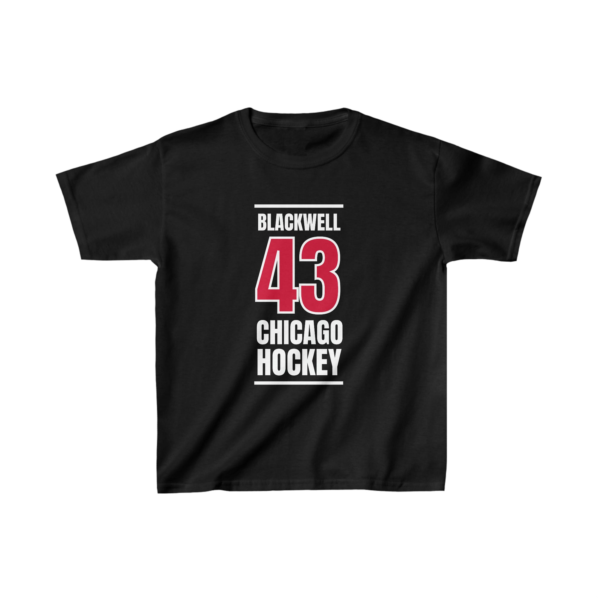 Blackwell 43 Chicago Hockey Red Vertical Design Kids Tee