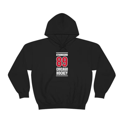 Athanasiou 89 Chicago Hockey Red Vertical Design Unisex Hooded Sweatshirt