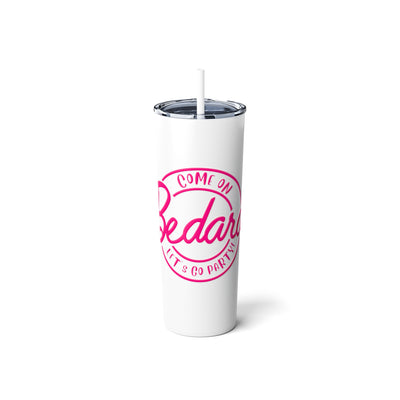 Bedard Let's Go Party Skinny Steel Tumbler With Straw, 20oz