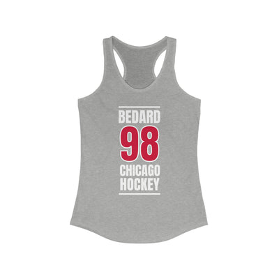 Bedard 98 Chicago Hockey Red Vertical Design Women's Ideal Racerback Tank Top