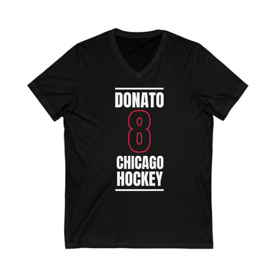 Donato 8 Chicago Hockey Black Vertical Design Unisex V-Neck Tee