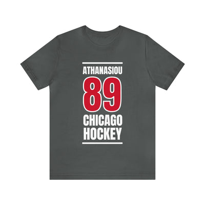Athanasiou 89 Chicago Hockey Red Vertical Design Unisex T-Shirt