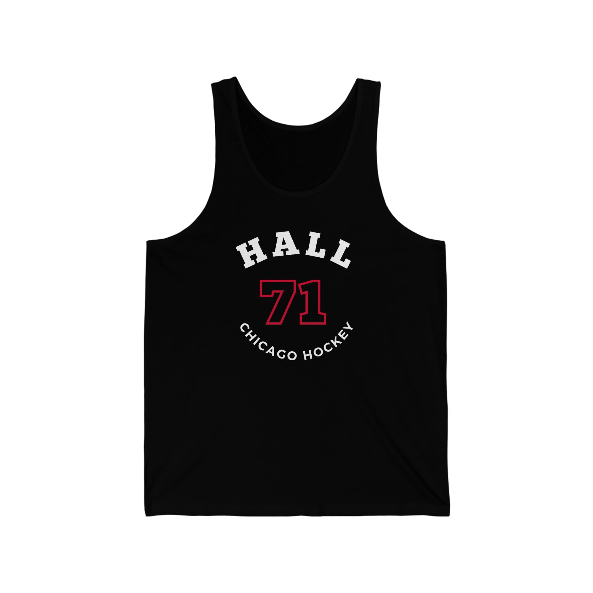 Hall 71 Chicago Hockey Number Arch Design Unisex Jersey Tank Top