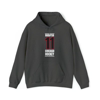 Raddysh 11 Chicago Hockey Black Vertical Design Unisex Hooded Sweatshirt