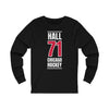 Hall 71 Chicago Hockey Red Vertical Design Unisex Jersey Long Sleeve Shirt