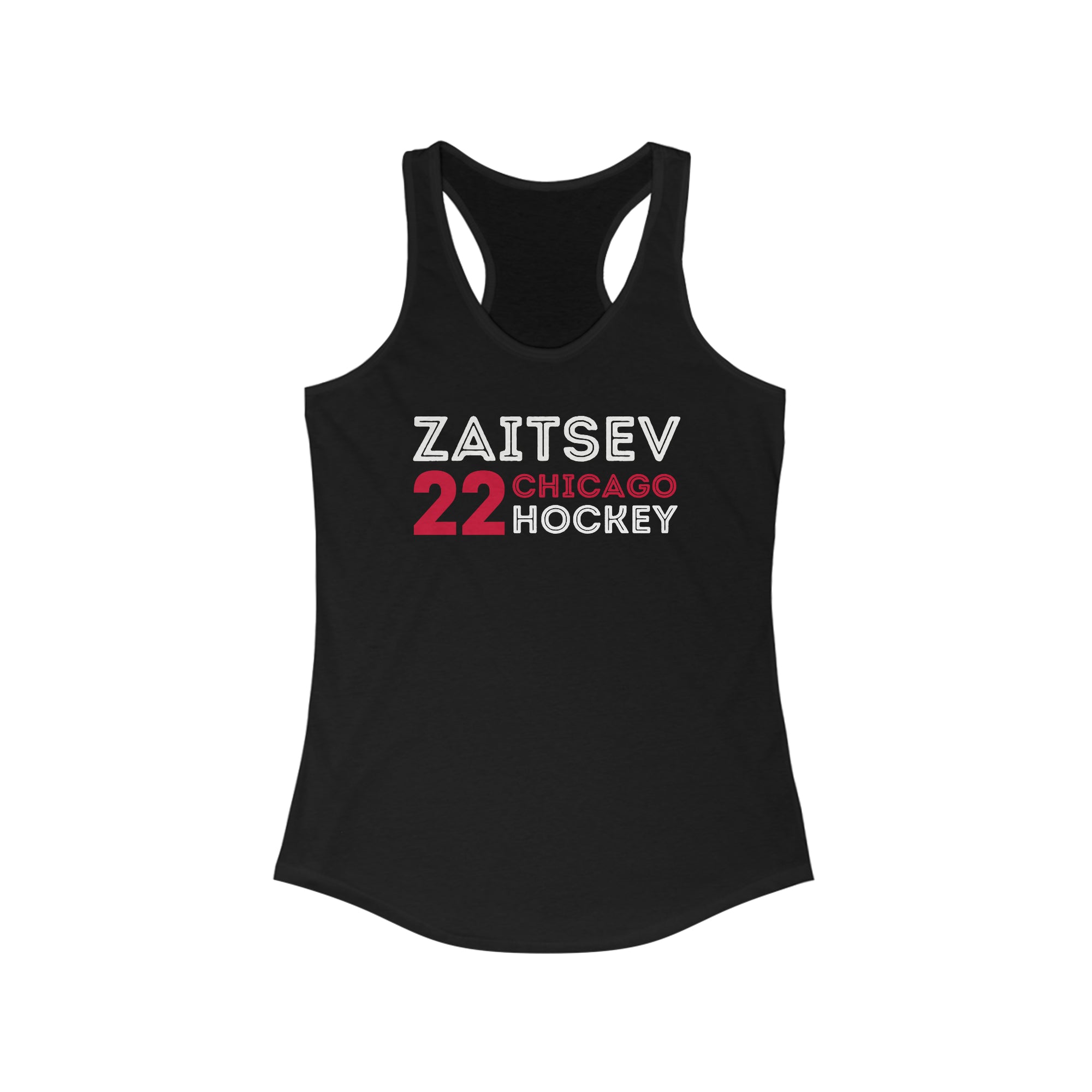 Zaitsev 22 Chicago Hockey Grafitti Wall Design Women's Ideal Racerback Tank Top