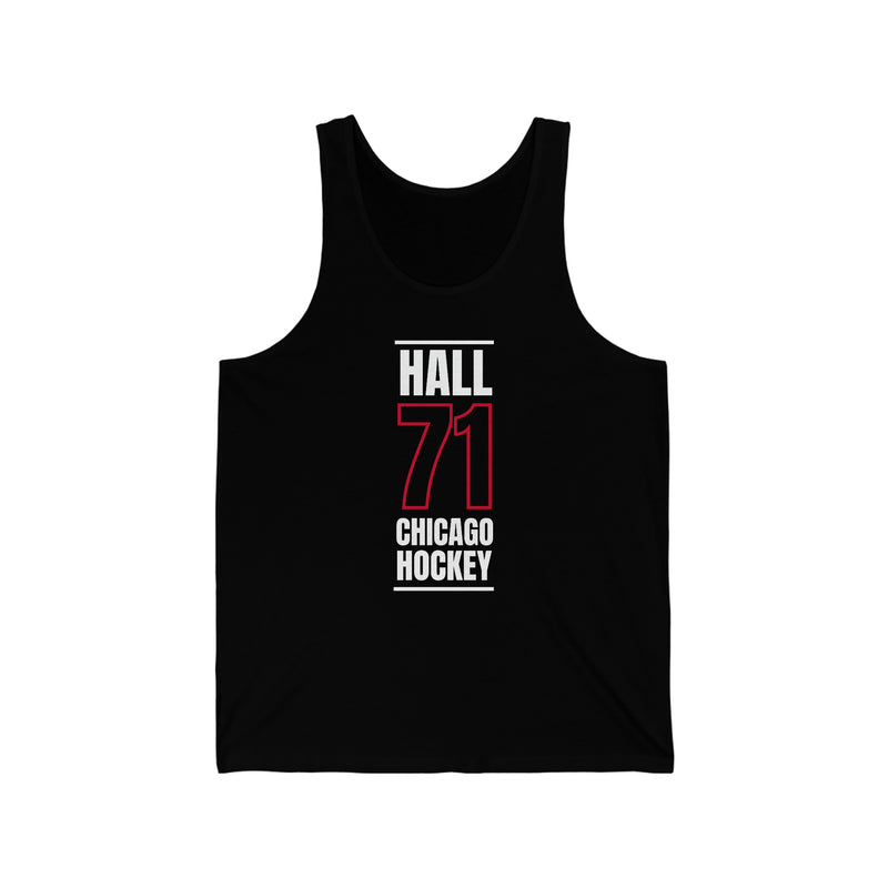 Hall 71 Chicago Hockey Black Vertical Design Unisex Jersey Tank Top