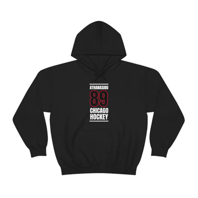 Athanasiou 89 Chicago Hockey Black Vertical Design Unisex Hooded Sweatshirt