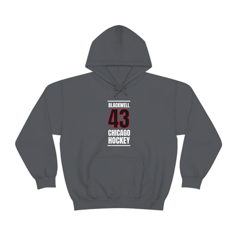 Blackwell 43 Chicago Hockey Black Vertical Design Unisex Hooded Sweatshirt