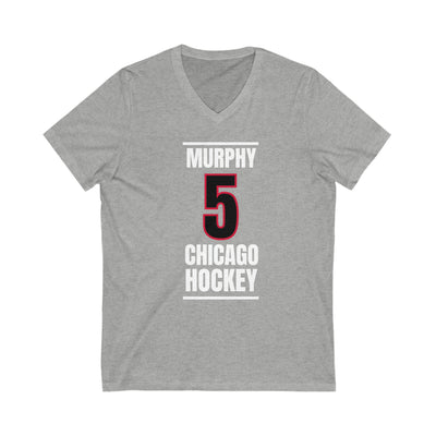 Murphy 5 Chicago Hockey Black Vertical Design Unisex V-Neck Tee