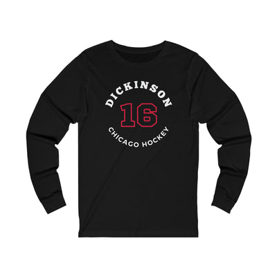 Dickinson 16 Chicago Hockey Number Arch Design Unisex Jersey Long Sleeve Shirt
