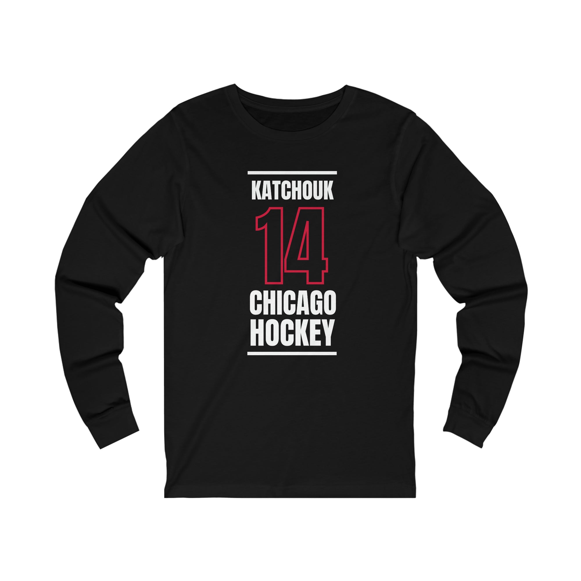 Katchouk 14 Chicago Hockey Black Vertical Design Unisex Jersey Long Sleeve Shirt
