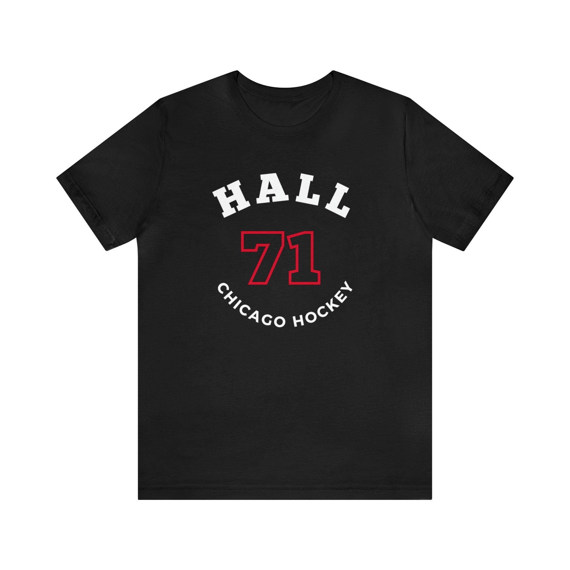 Hall 71 Chicago Hockey Number Arch Design Unisex T-Shirt