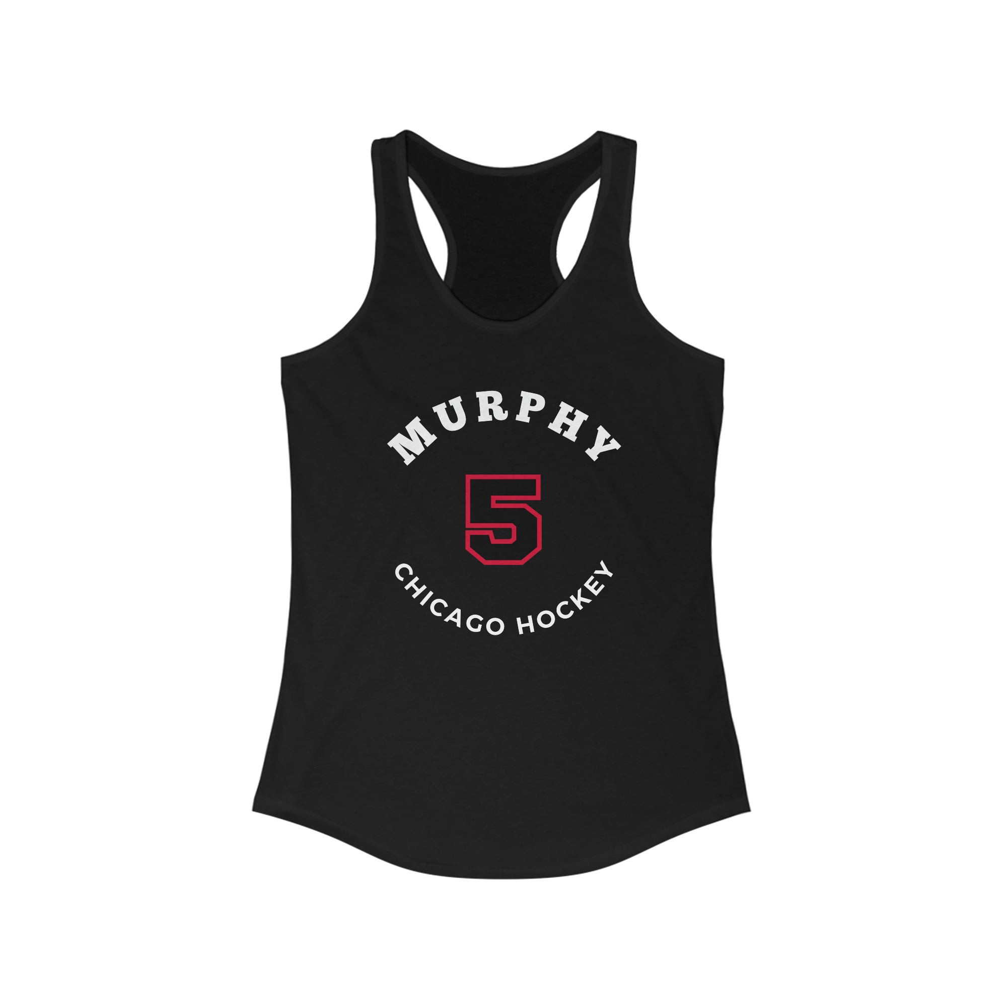 Murphy 5 Chicago Hockey Number Arch Design Women's Ideal Racerback Tank Top