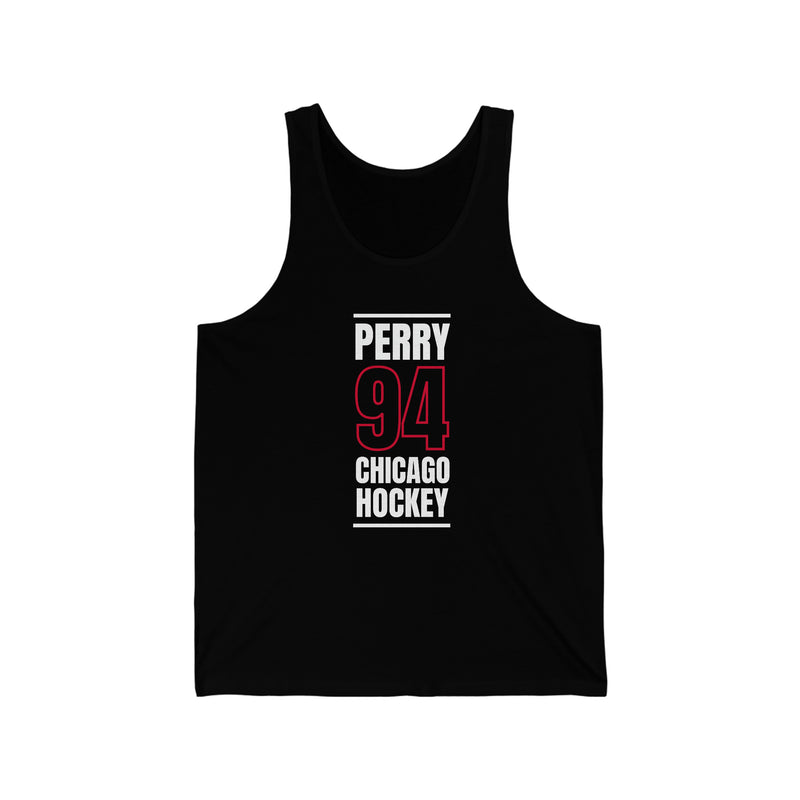 Perry 94 Chicago Hockey Black Vertical Design Unisex Jersey Tank Top
