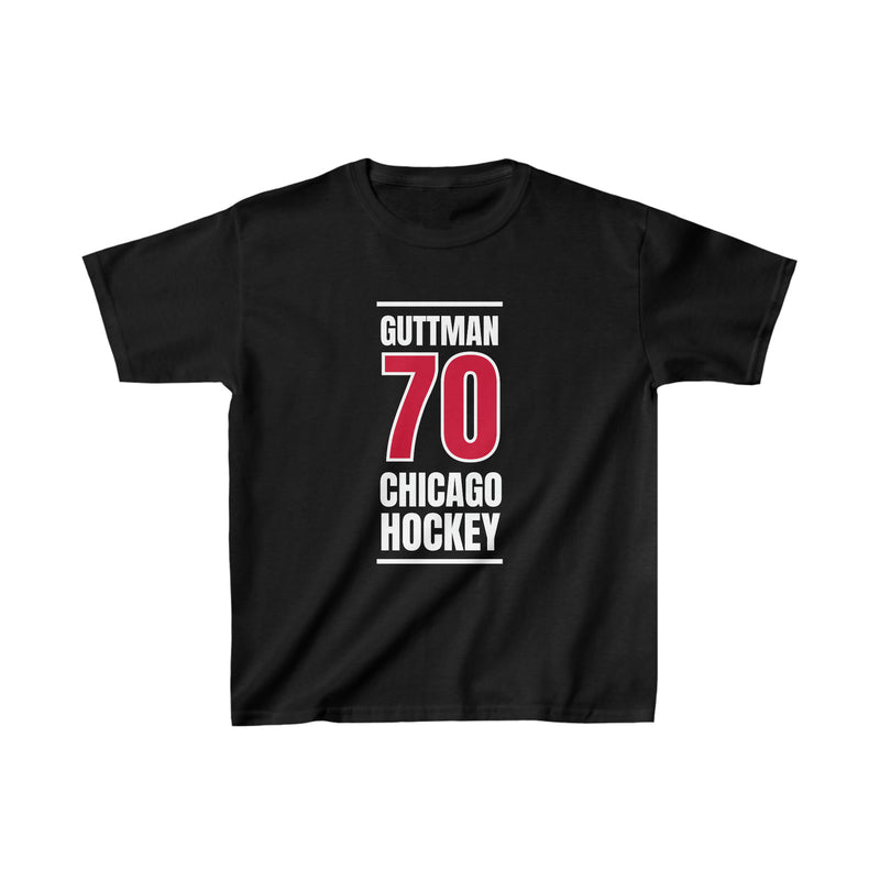 Guttman 70 Chicago Hockey Red Vertical Design Kids Tee