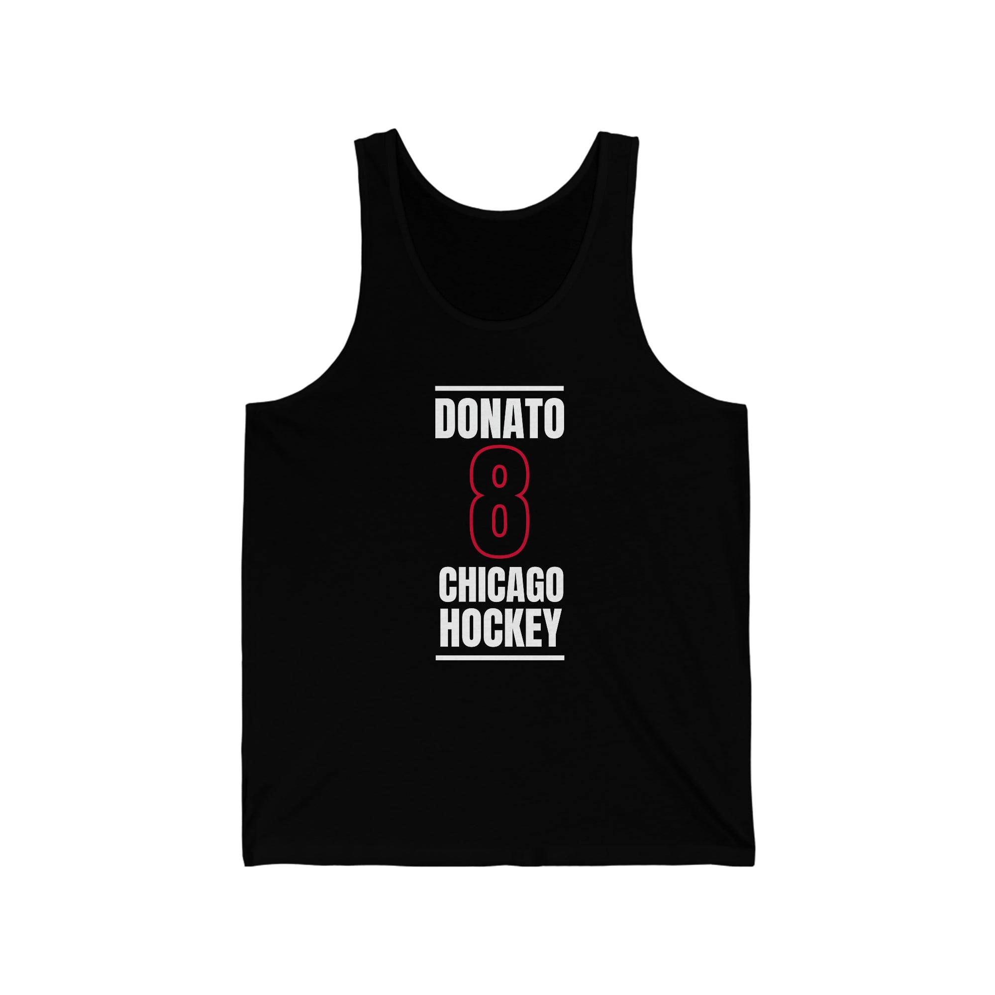 Donato 8 Chicago Hockey Black Vertical Design Unisex Jersey Tank Top
