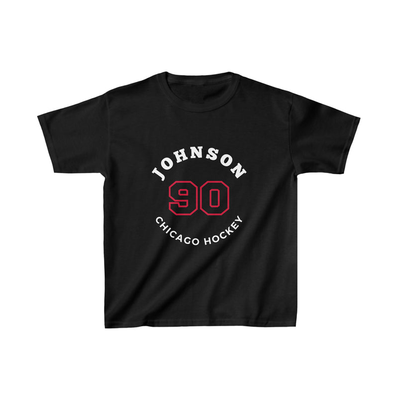 Johnson 90 Chicago Hockey Number Arch Design Kids Tee