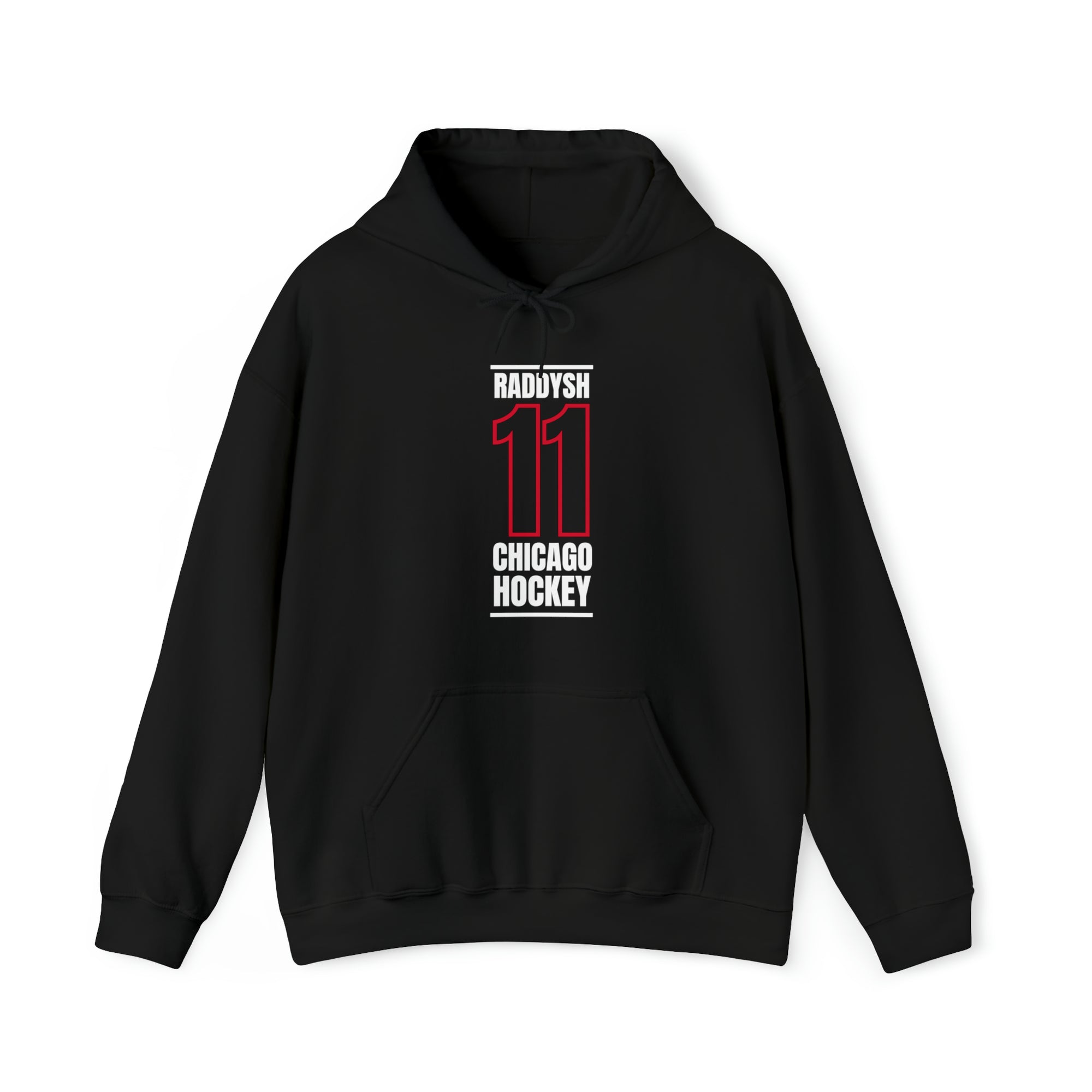Raddysh 11 Chicago Hockey Black Vertical Design Unisex Hooded Sweatshirt