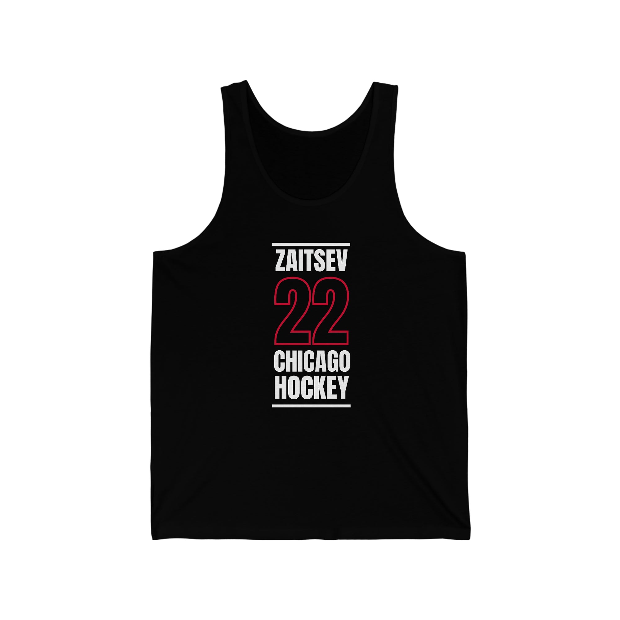 Zaitsev 22 Chicago Hockey Black Vertical Design Unisex Jersey Tank Top