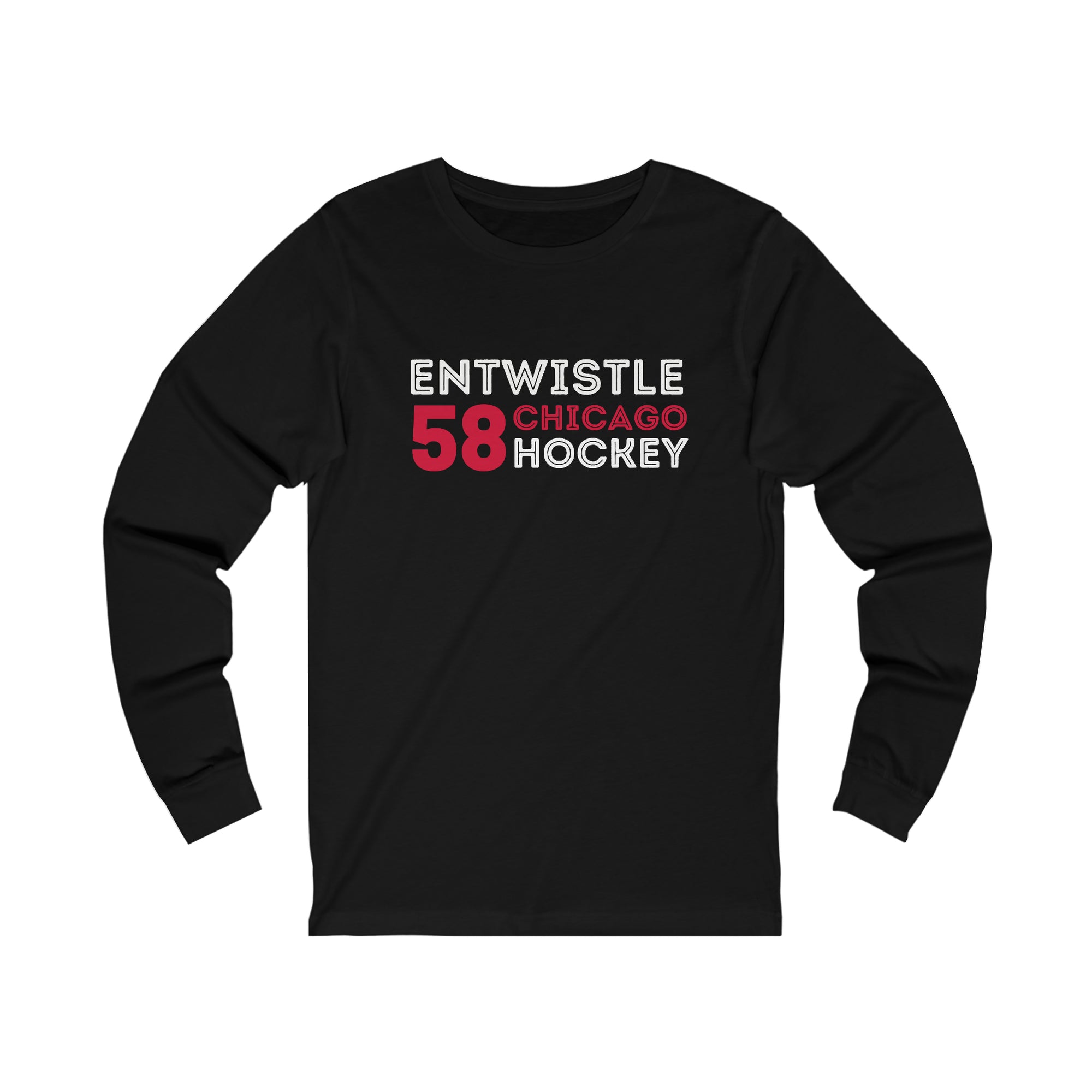 Entwistle 58 Chicago Hockey Grafitti Wall Design Unisex Jersey Long Sleeve Shirt