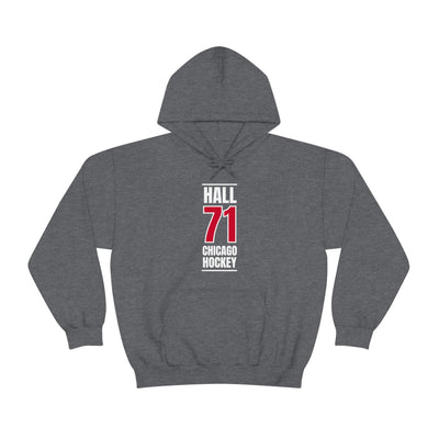 Hall 71 Chicago Hockey Red Vertical Design Unisex Hooded Sweatshirt