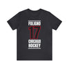 Foligno 17 Chicago Hockey Black Vertical Design Unisex T-Shirt