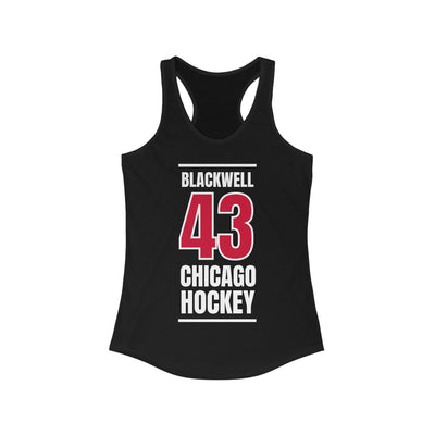 Blackwell 43 Chicago Hockey Red Vertical Design Women's Ideal Racerback Tank Top